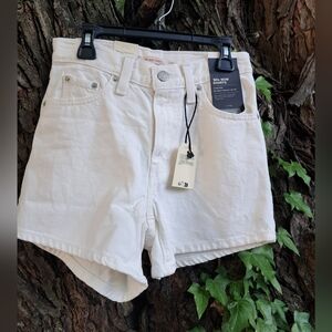 Levis Womens Teen 80s Mom Shorts High-Rise Size 23/000 White NWT